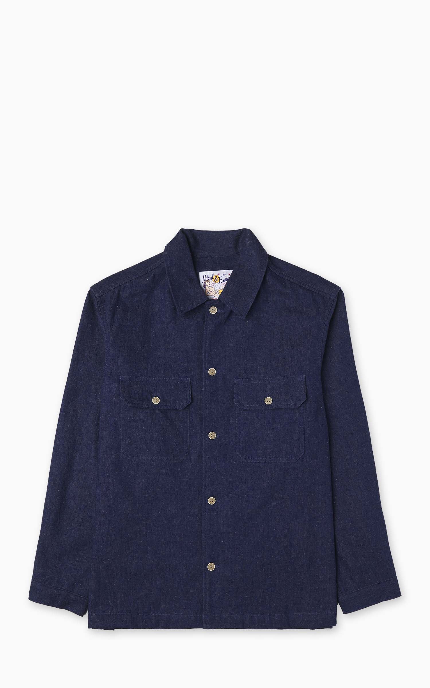 Naked & Famous Denim Work Shirt 2/1 Nep Denim Indigo