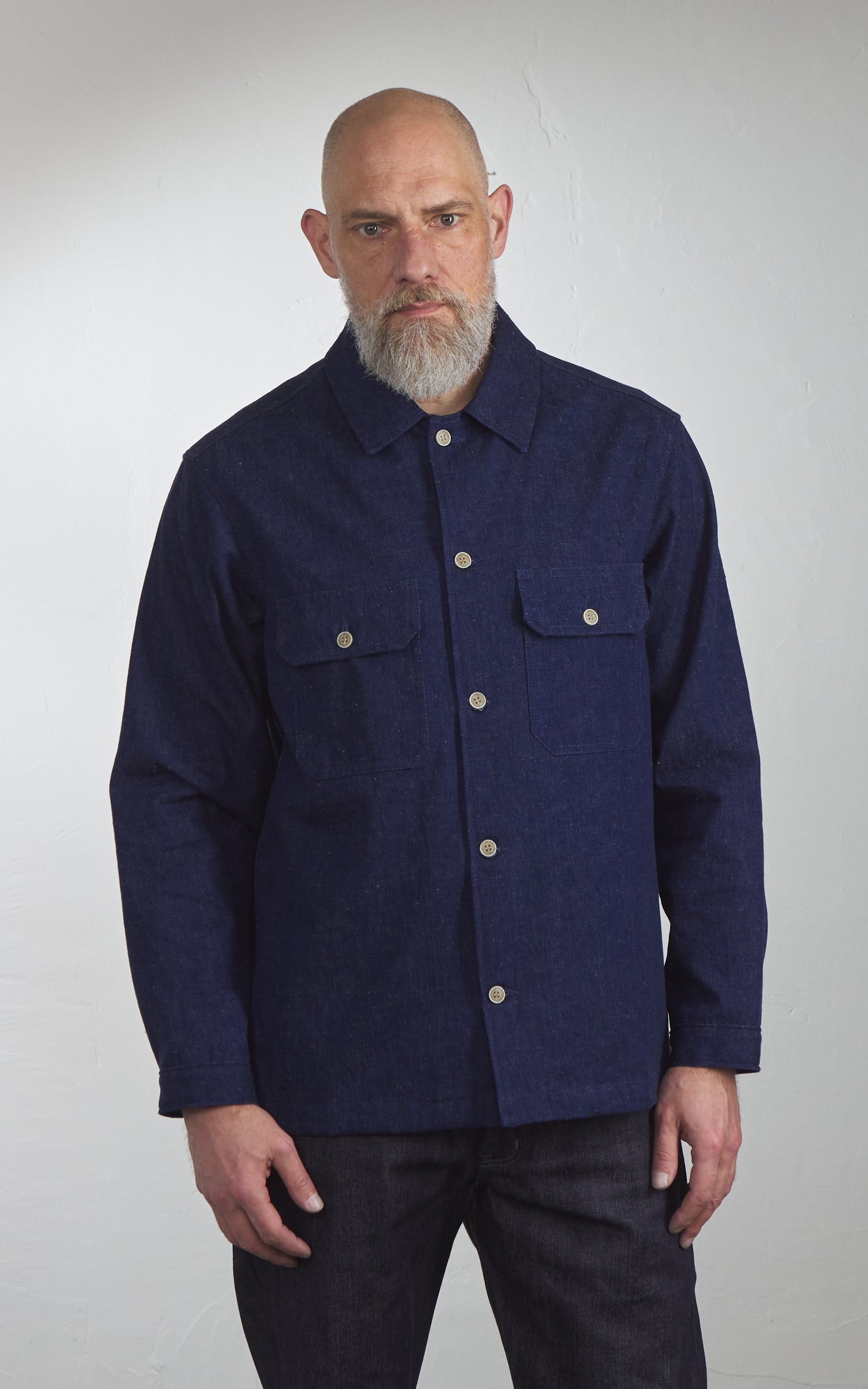 Naked & Famous Denim Work Shirt 2/1 Nep Denim Indigo