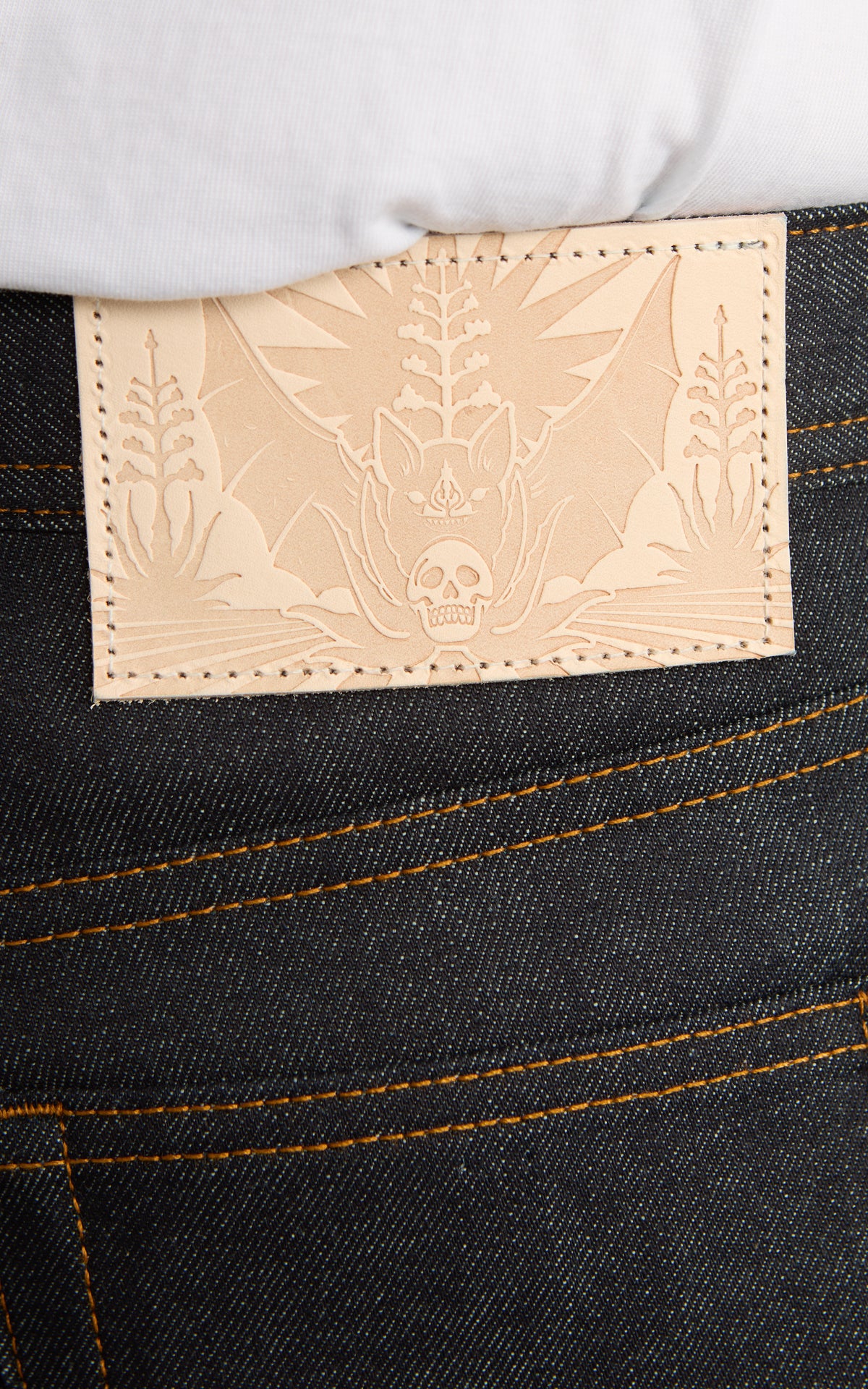 Naked & Famous Denim Weird Guy Dia De Los Muertos Selvedge Bat