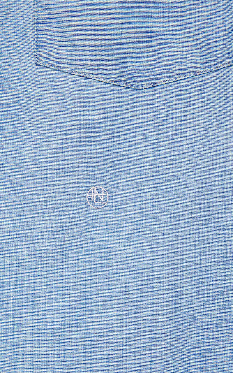 Nanamica Regular Collar Chambray Shirt Indigo Bleach