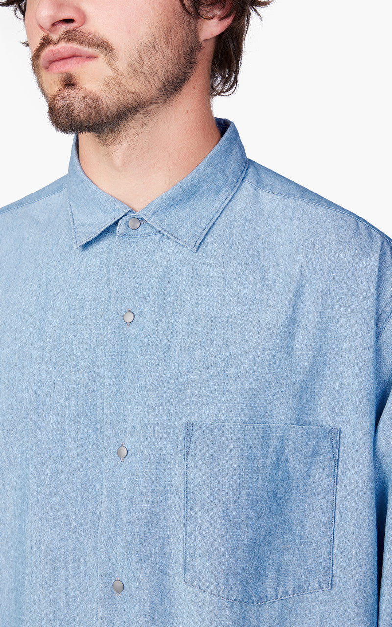 Nanamica Regular Collar Chambray Shirt Indigo Bleach