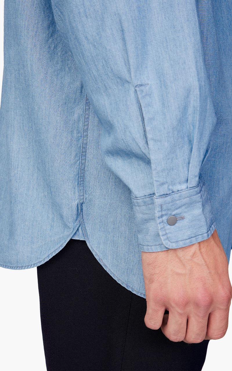 Nanamica Regular Collar Chambray Shirt Indigo Bleach