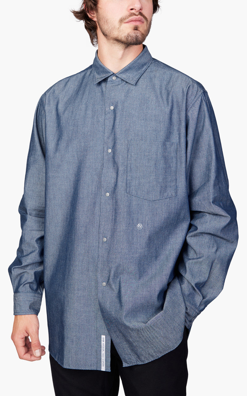 Nanamica Regular Collar Chambray Shirt Indigo