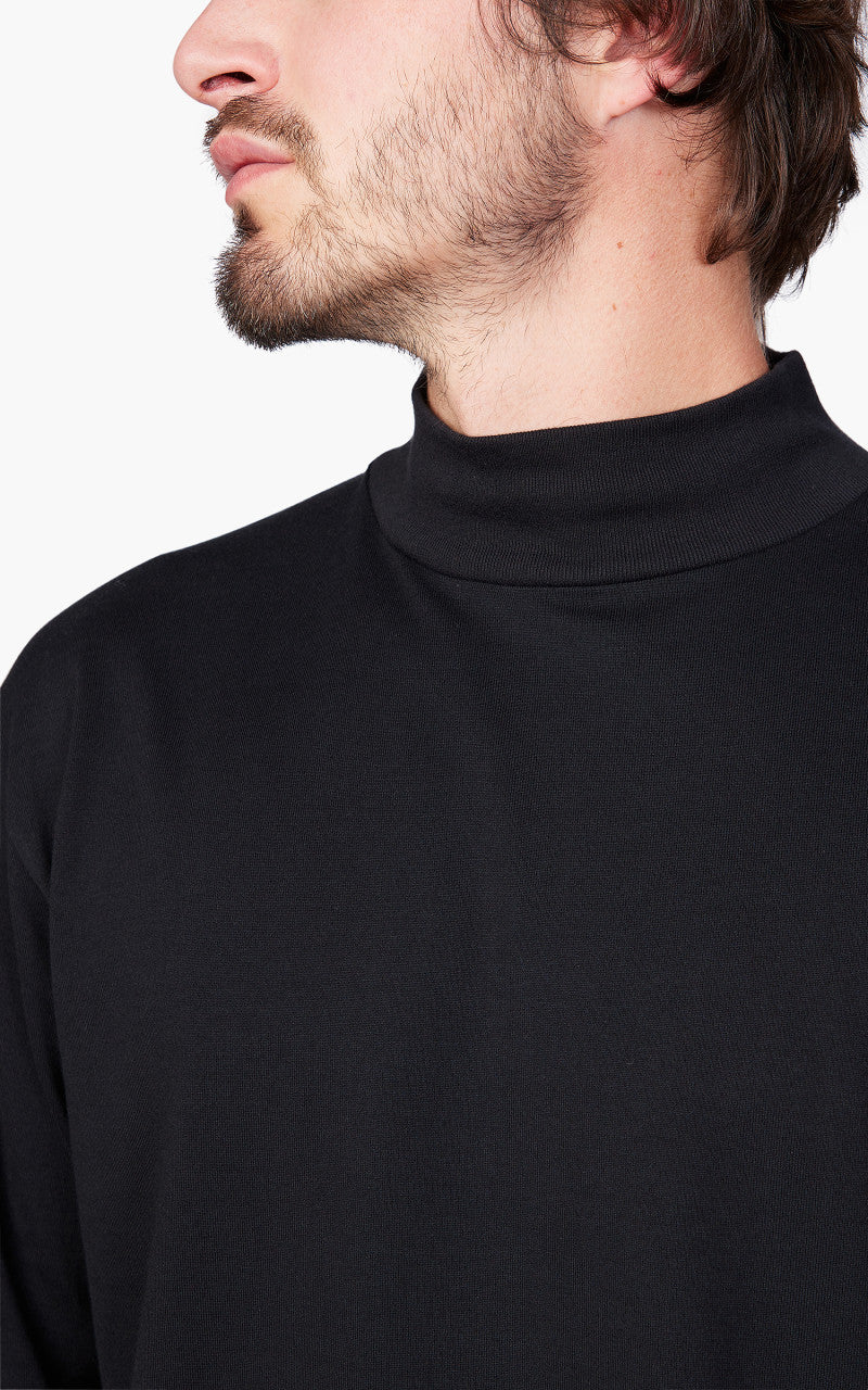 Nanamica Mock Neck L/S Tee Black