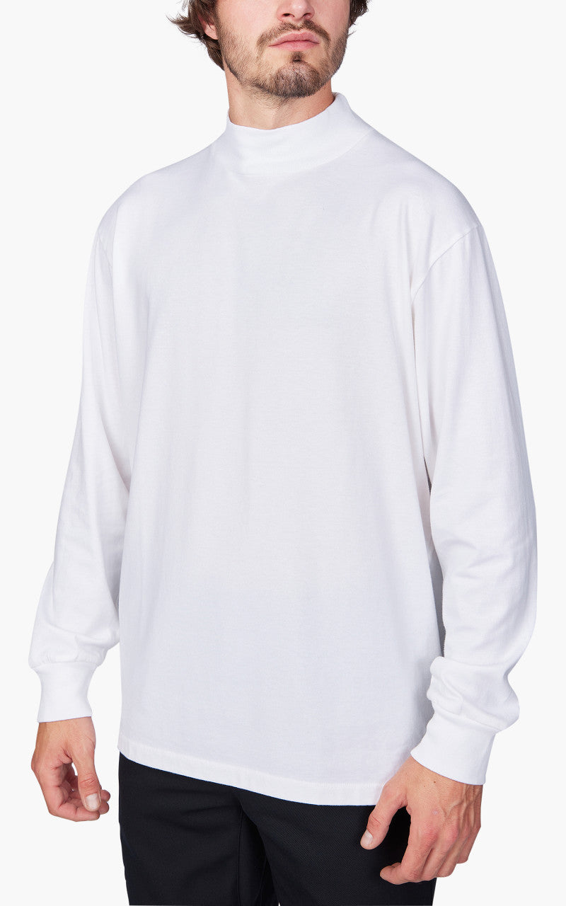 Nanamica Mock Neck L/S Tee White