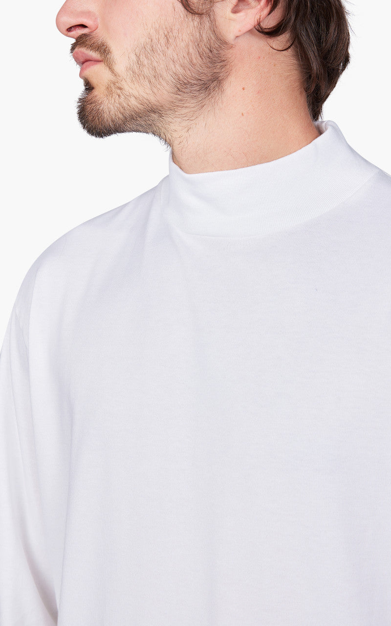 Nanamica Mock Neck L/S Tee White