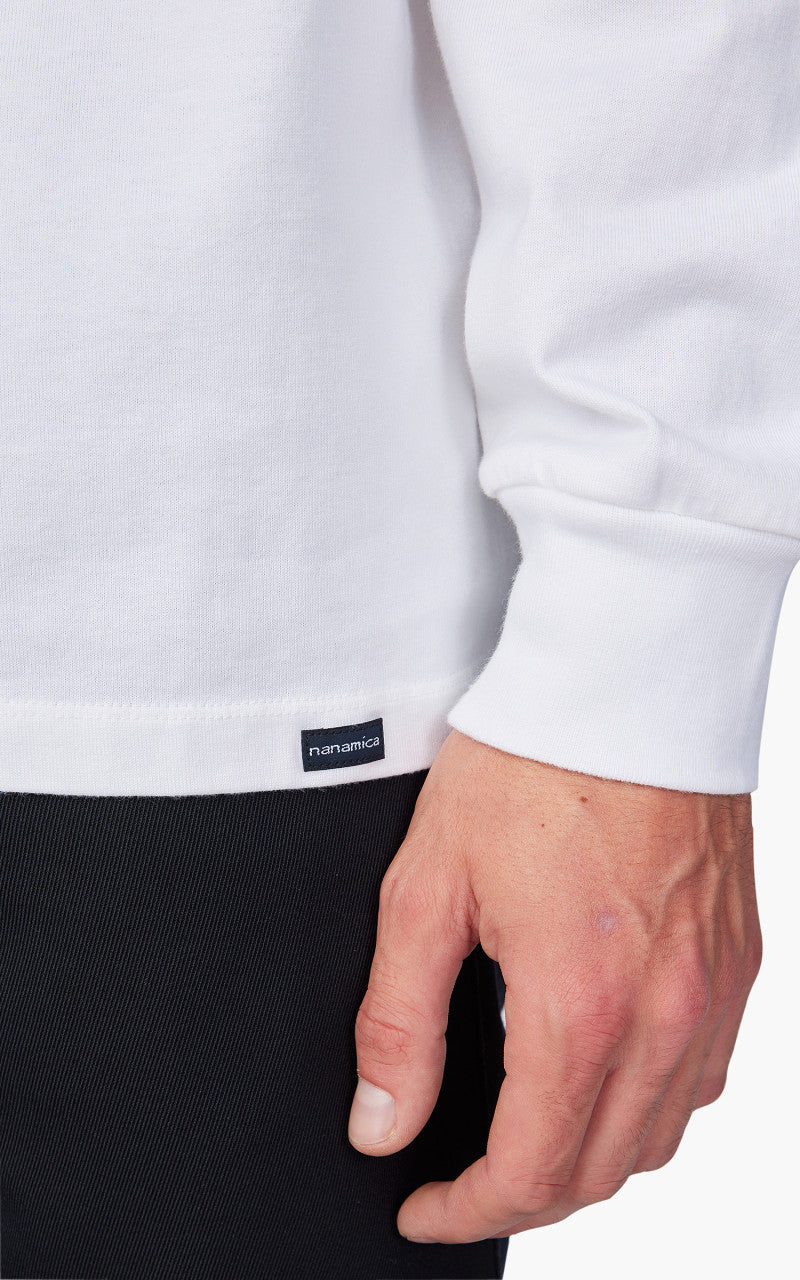 Nanamica Mock Neck L/S Tee White