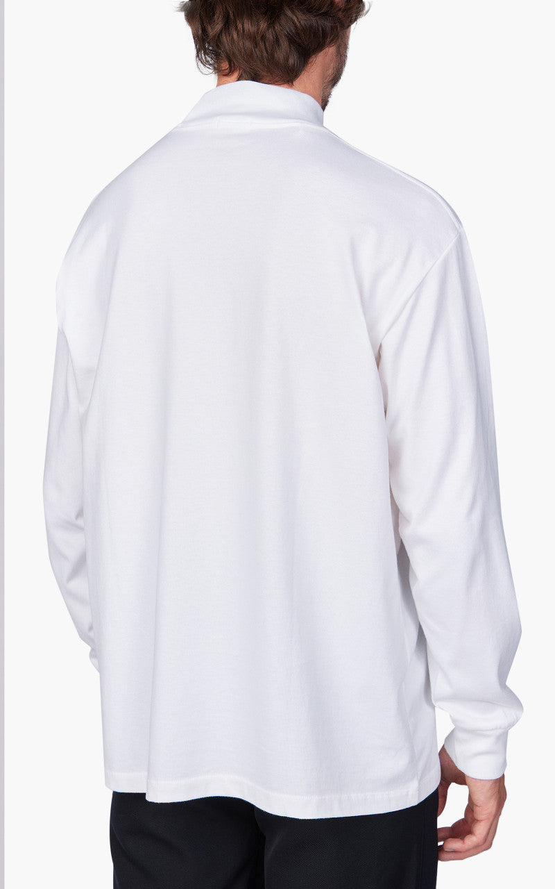 Nanamica Mock Neck L/S Tee White