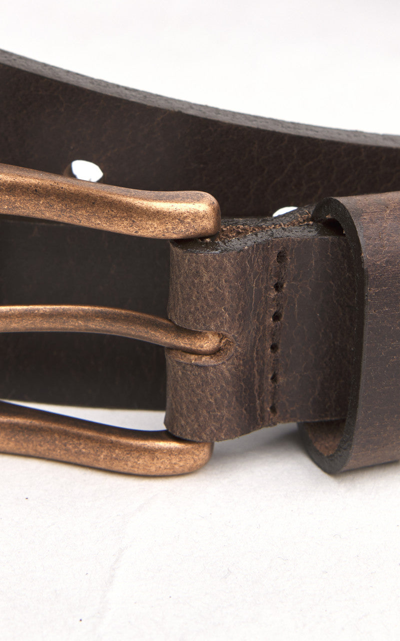 Naked & Famous Denim Buffalo Belt Leather Brown