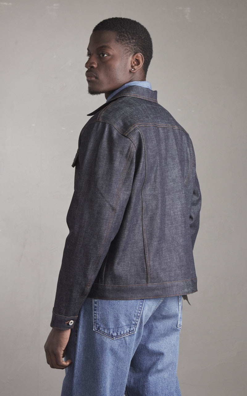Naked & Famous Denim Denim Jacket Love & Peace Selvedge Indigo 12.5oz