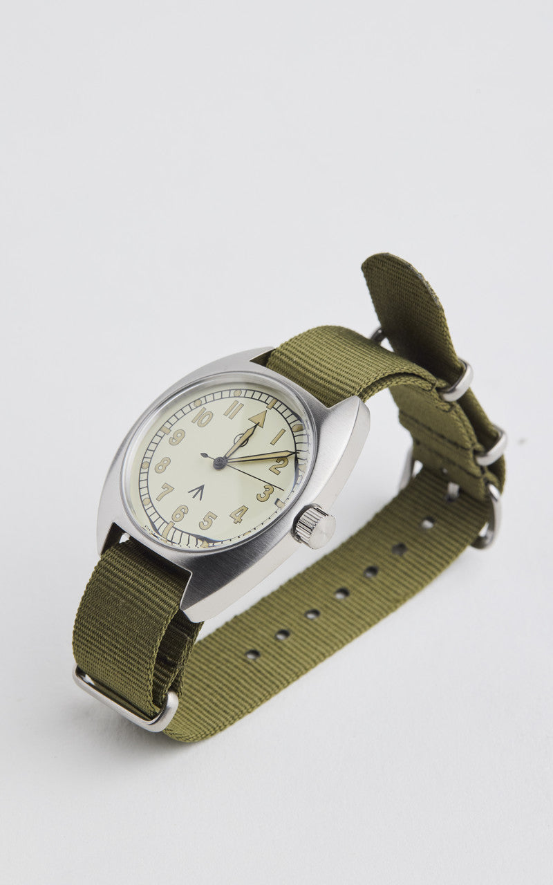Naval Watch Company MIL-02C Naval Military Watch White Dial Khaki