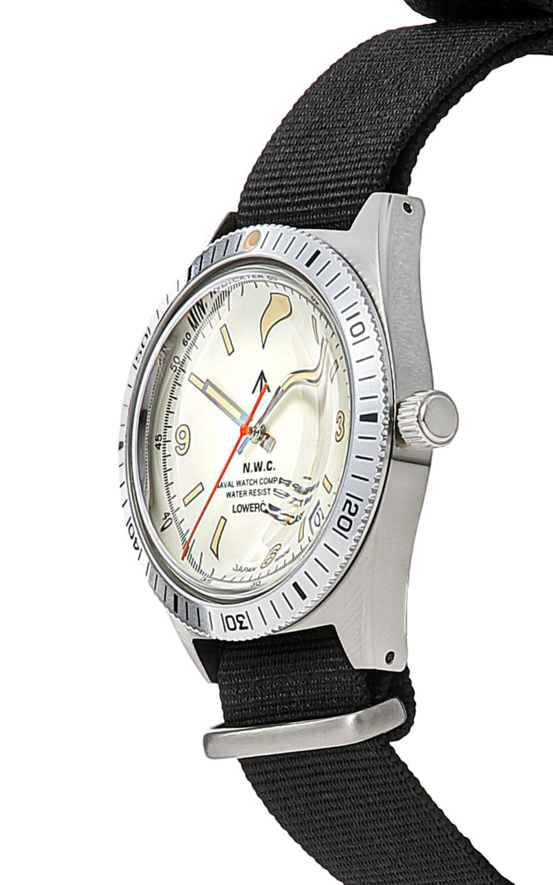 Naval Watch Company by LOWERCASE FRXB014 Quartz Watch White Dial Black