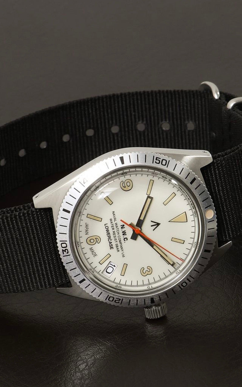 Naval Watch Company by LOWERCASE FRXB014 Quartz Watch White Dial Black