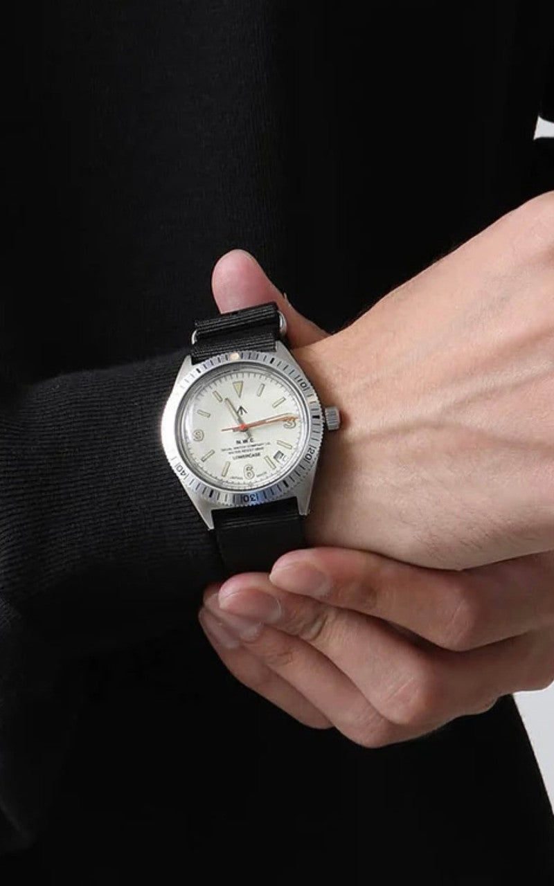Naval Watch Company by LOWERCASE FRXB014 Quartz Watch White Dial Black