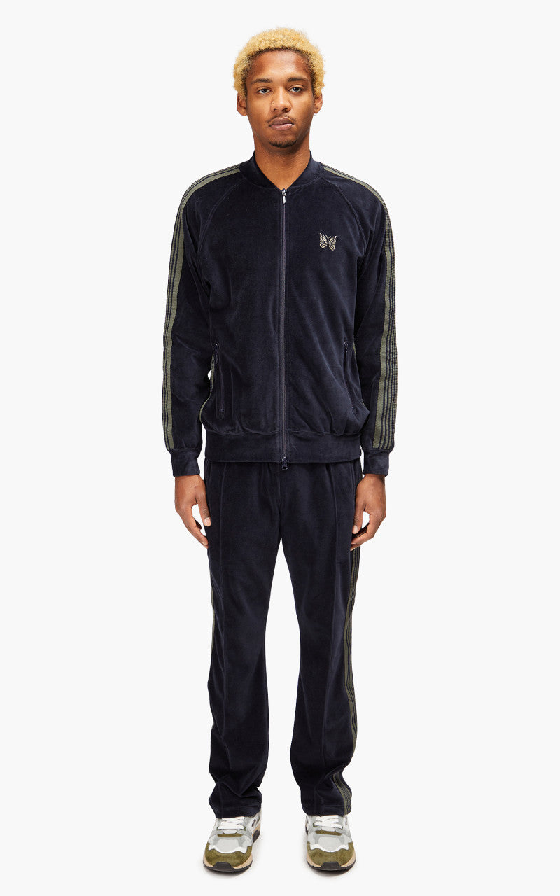 トップス NEEDLES R.C. TRACK JACKET - C/PE VELOUR Needles R.C. Track Jacket C/Pe Velour Navy