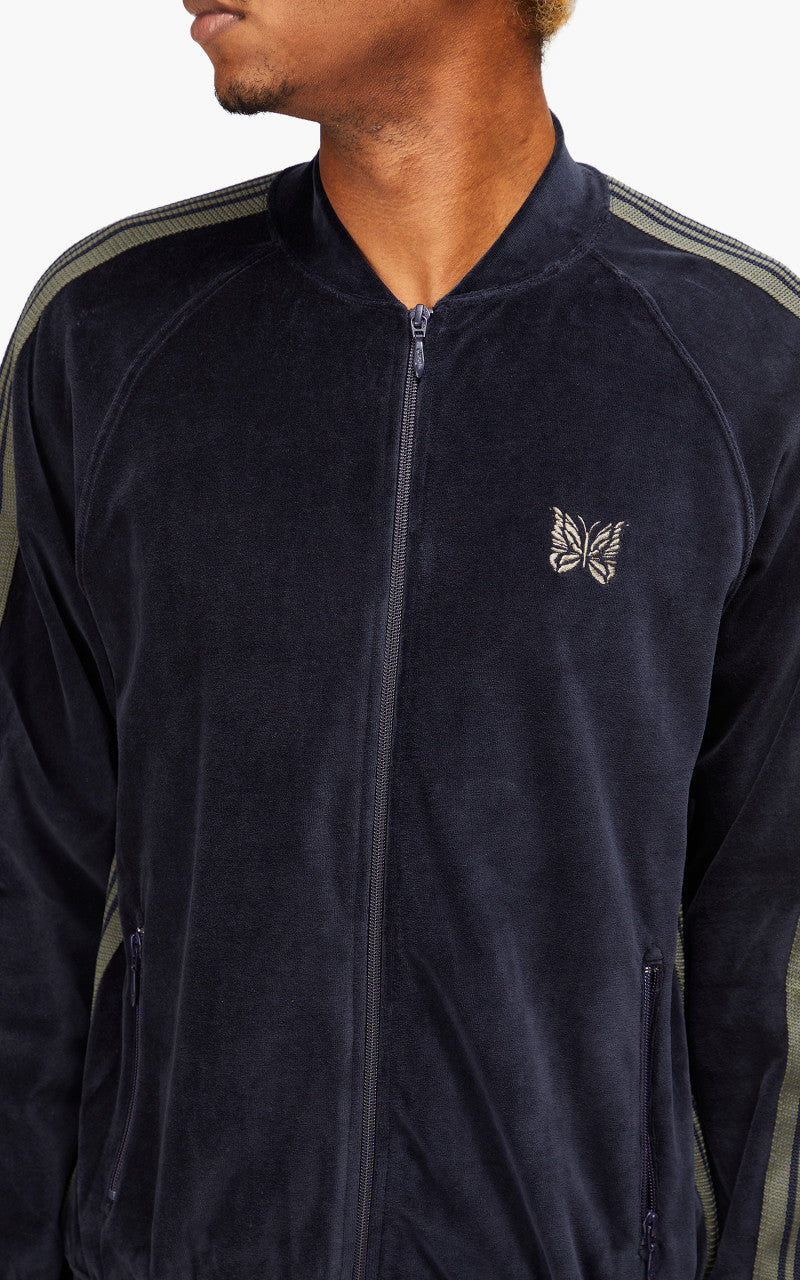 トップス NEEDLES R.C. TRACK JACKET - C/PE VELOUR Needles R.C. Track Jacket C/Pe Velour Navy