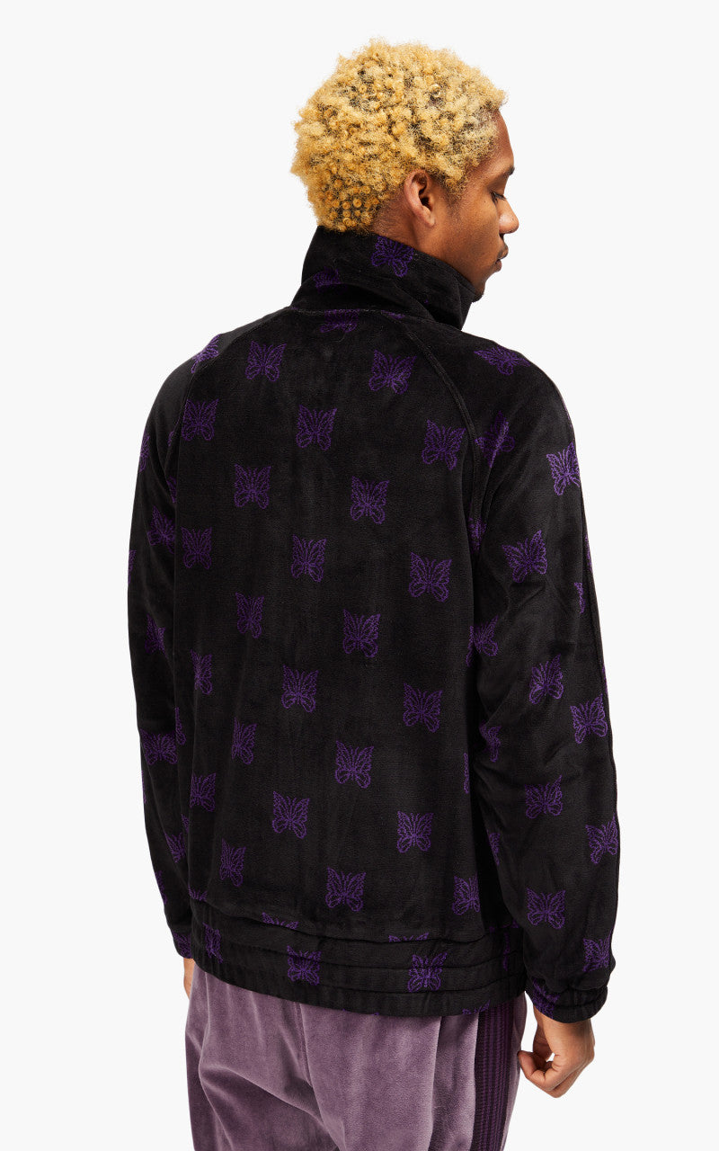 Needles Track Jacket C/Pe Papillon Velour Black/Purple