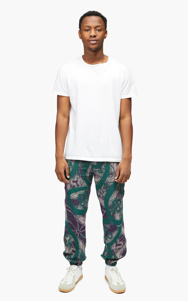 Needles Zipped Sweat Pant Papillon Pile Jacquard Purple