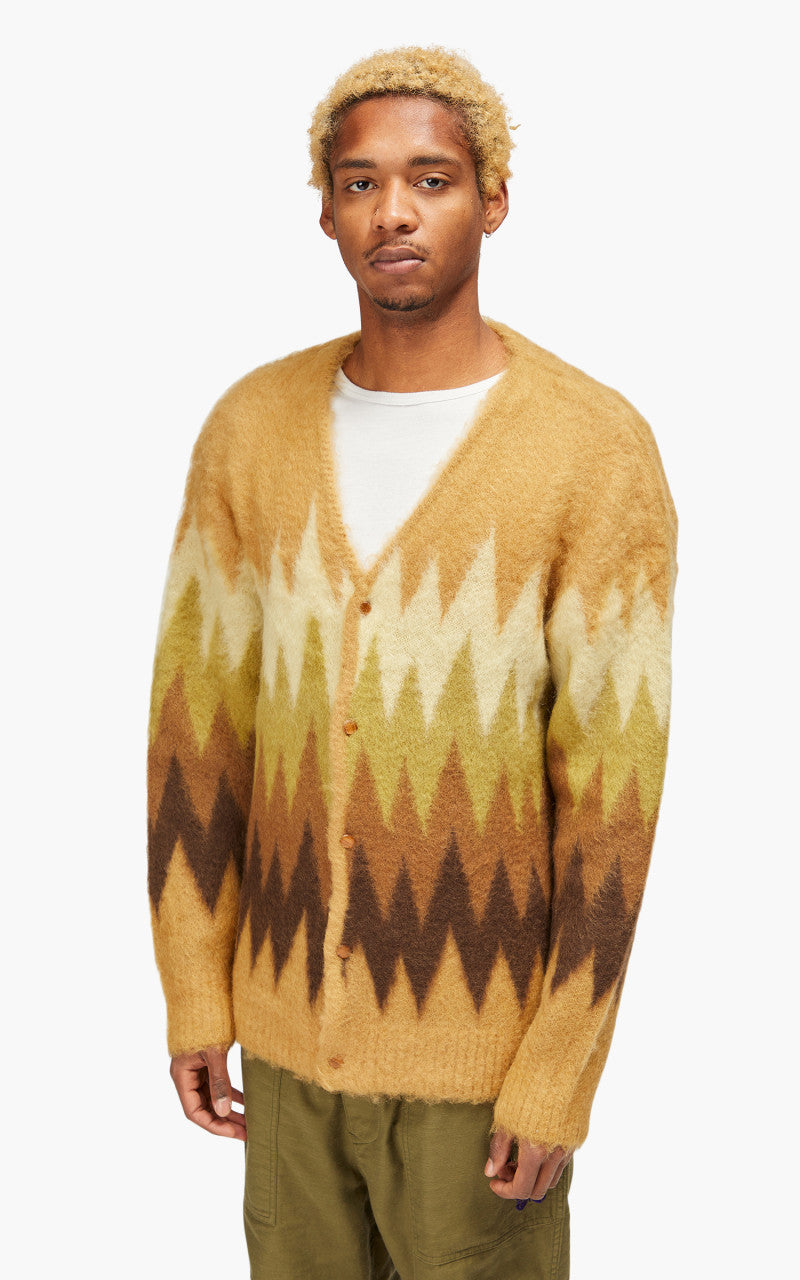 Needles Mohair Cardigan Zigzag Taupe