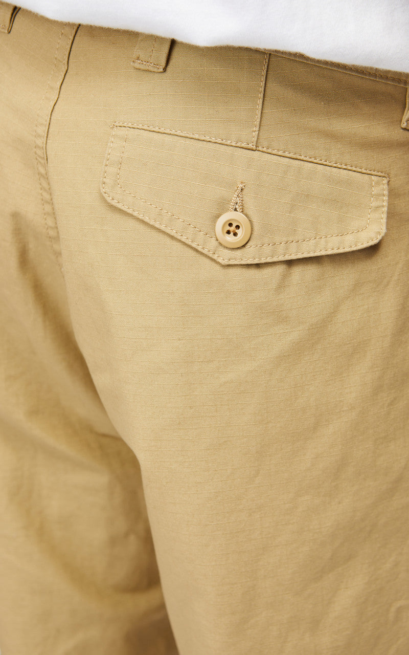 Nigel Cabourn Pleated Chino Cotton Ripstop Tan