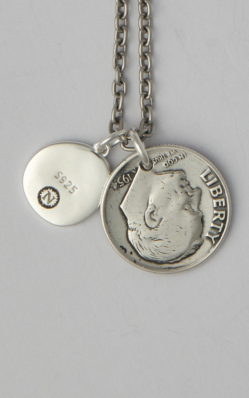 North Works N-645-E Necklace 925 Silver Smile Peace Black