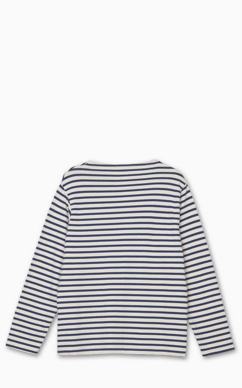 Nudie Jeans Charles Stripe LS T-Shirt Offwhite/Blue