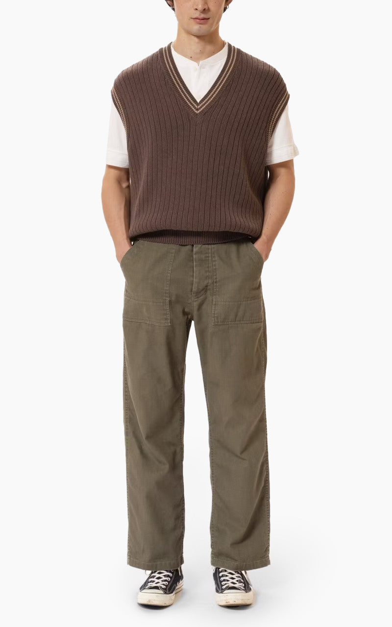Nudie Jeans Sverre Knitted Vest Brownmelange