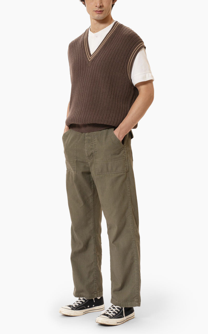 Nudie Jeans Sverre Knitted Vest Brownmelange