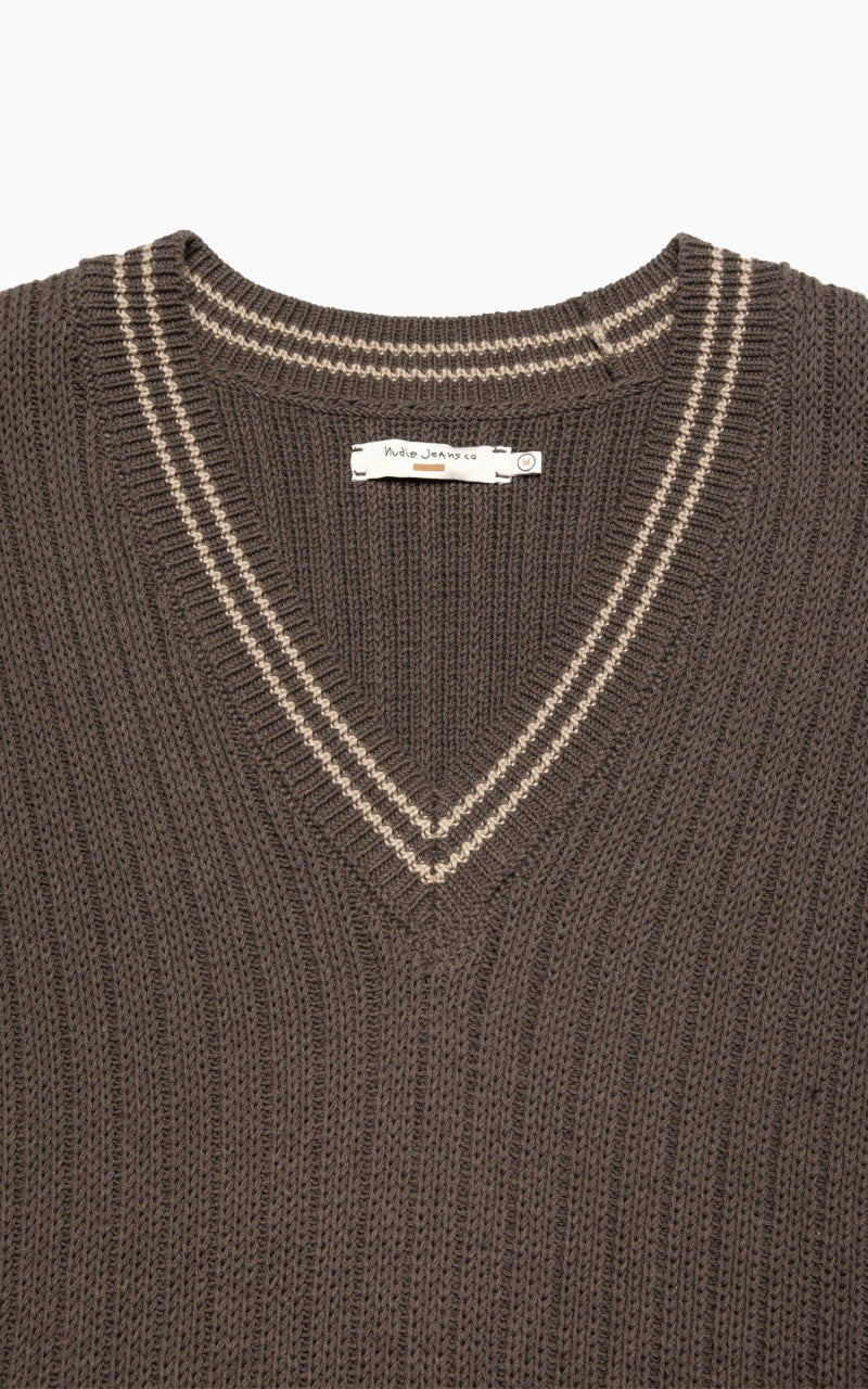 Nudie Jeans Sverre Knitted Vest Brownmelange