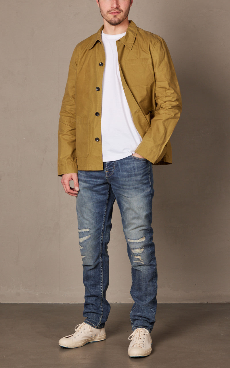 Nudie Jeans Barney Worker Jacket Waxed Camel