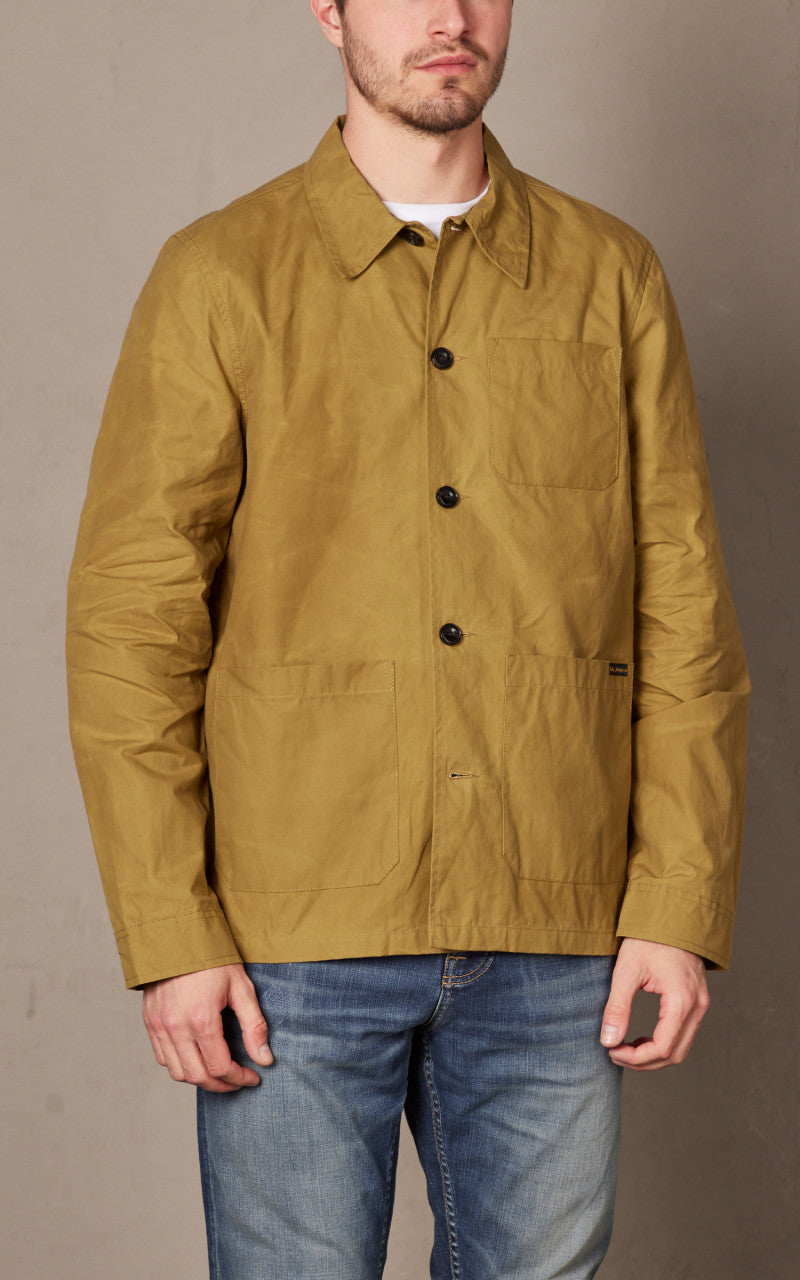 Nudie Jeans Barney Worker Jacket Waxed Camel