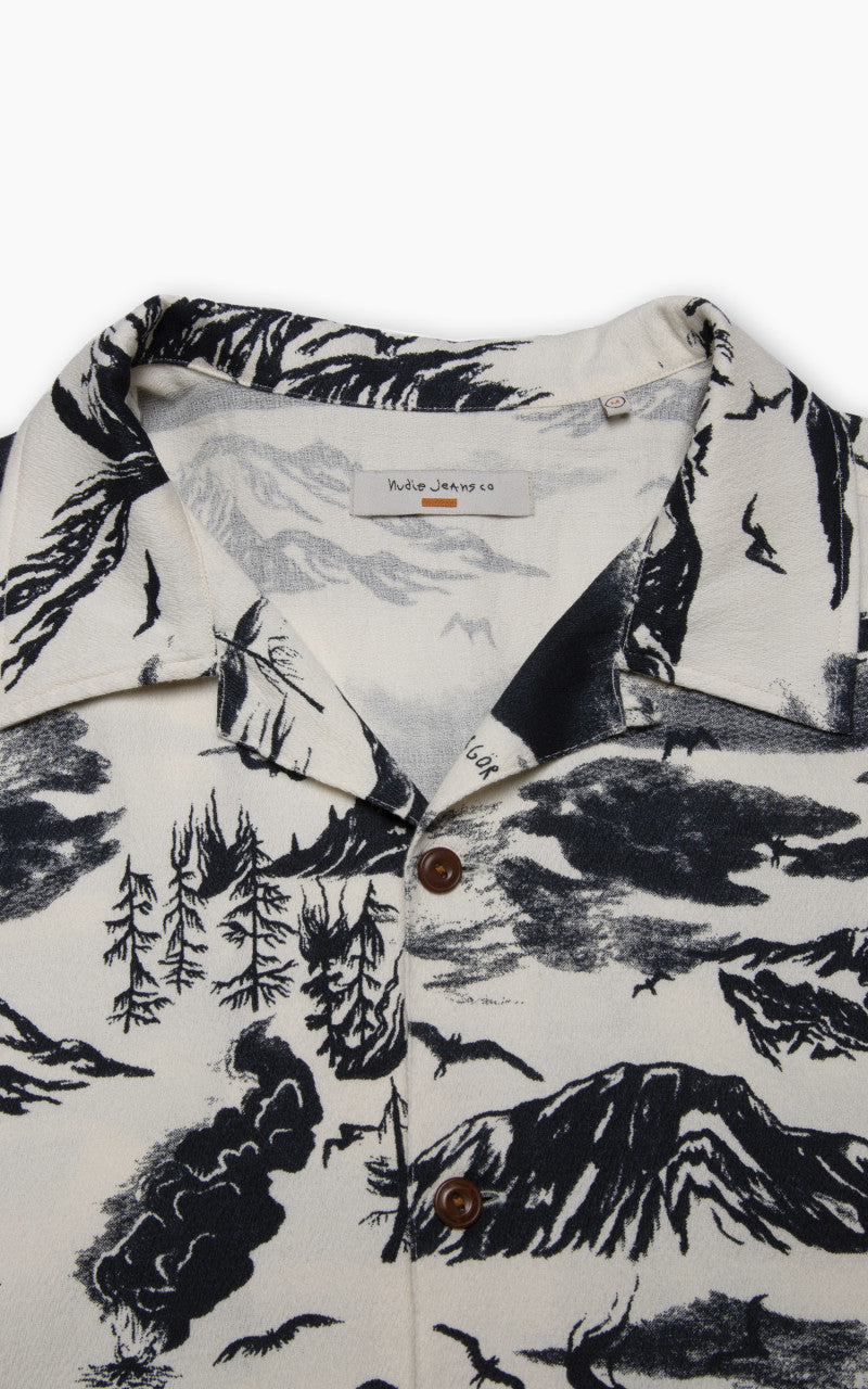 Nudie Jeans x Jeff Olsson Arvid Jeff Hawaii Shirt Ecru