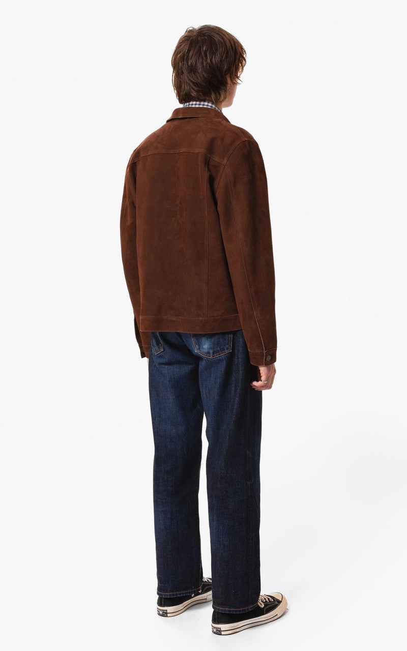 Nudie Jeans Dante Suede Jacket Dark Brown
