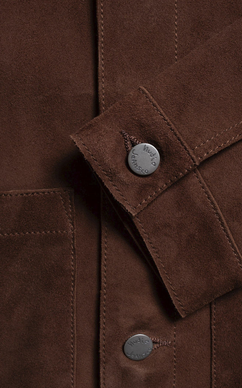 Nudie Jeans Dante Suede Jacket Dark Brown