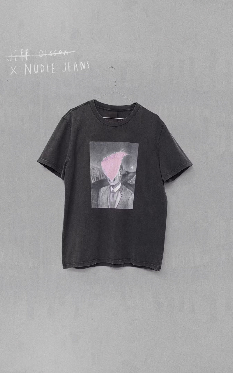 Nudie Jeans x Jeff Olsson Roy Bad Breath T-Shirt Faded Black