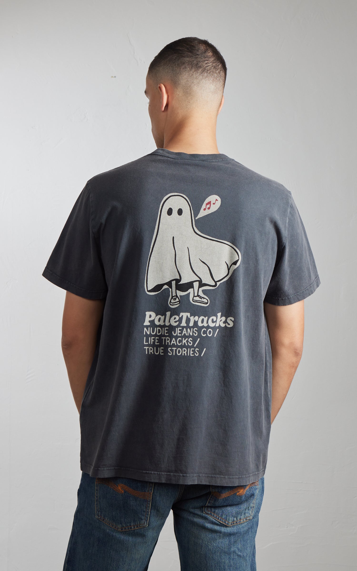 Nudie Jeans Roy Pale Tracks T-Shirt Antracite