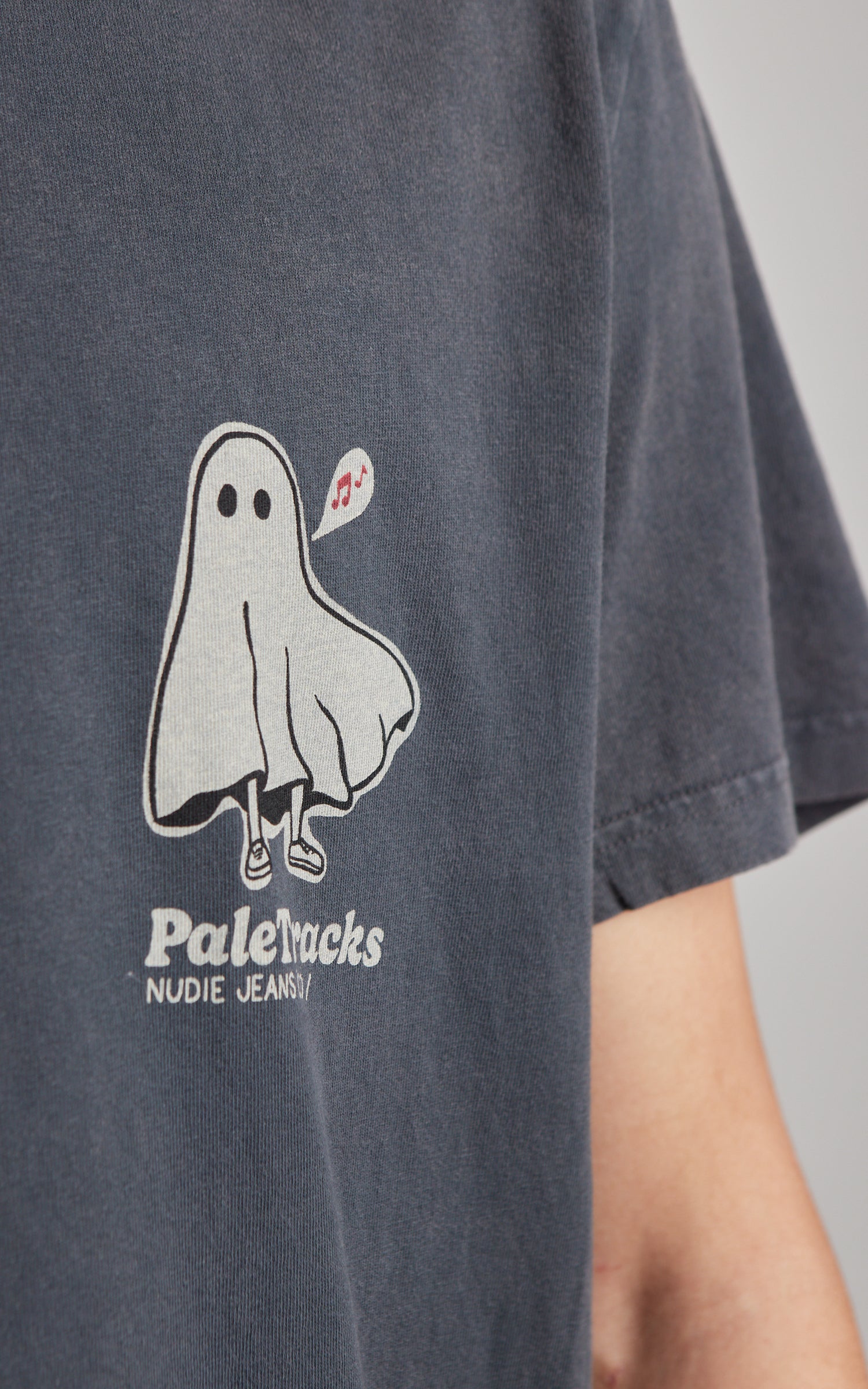 Nudie Jeans Roy Pale Tracks T-Shirt Antracite