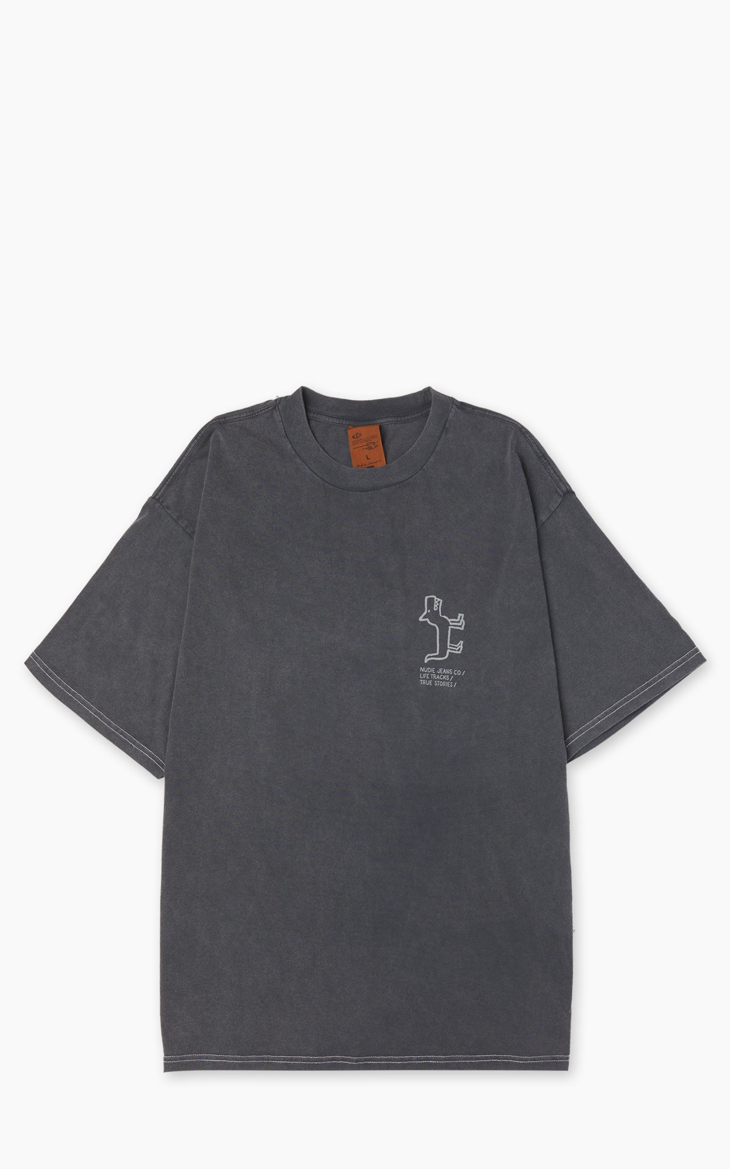 Nudie Jeans Koffe Scratched Tracks T-Shirt Antracite