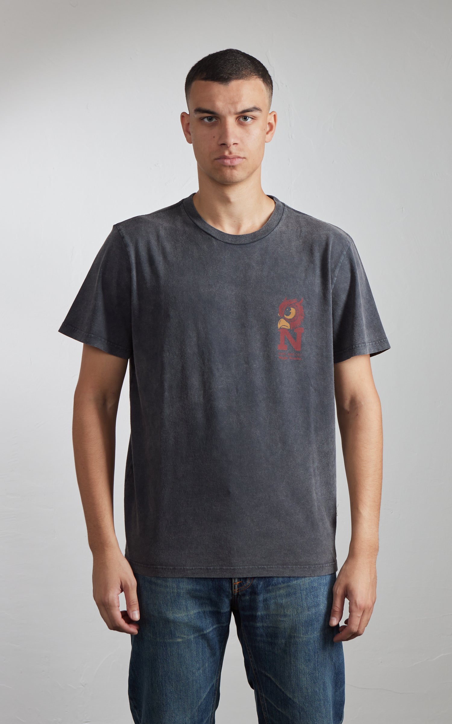 Nudie Jeans Roy Night Tracks T-Shirt Antracite