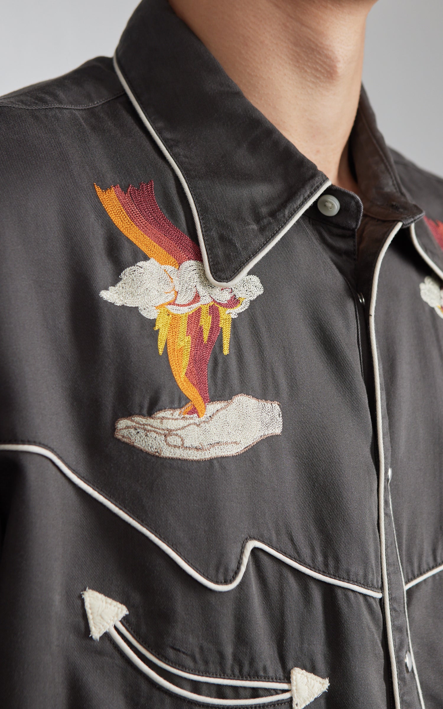 Nudie Jeans Gonzo Western Shirt Sunburns Black/Brown