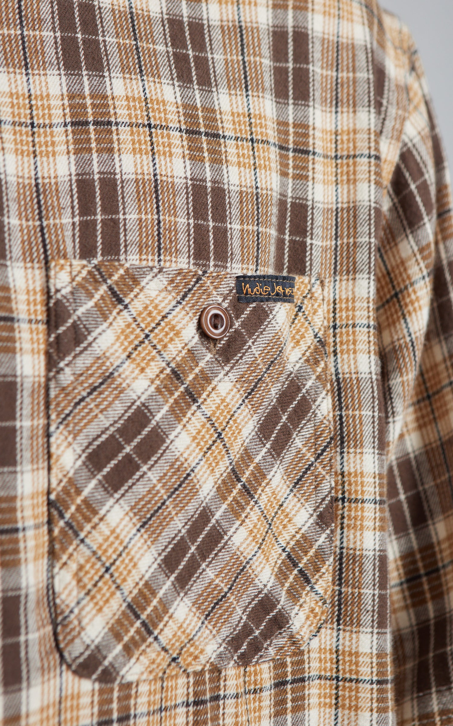 Nudie Jeans Julian Worker Shirt Check Brown