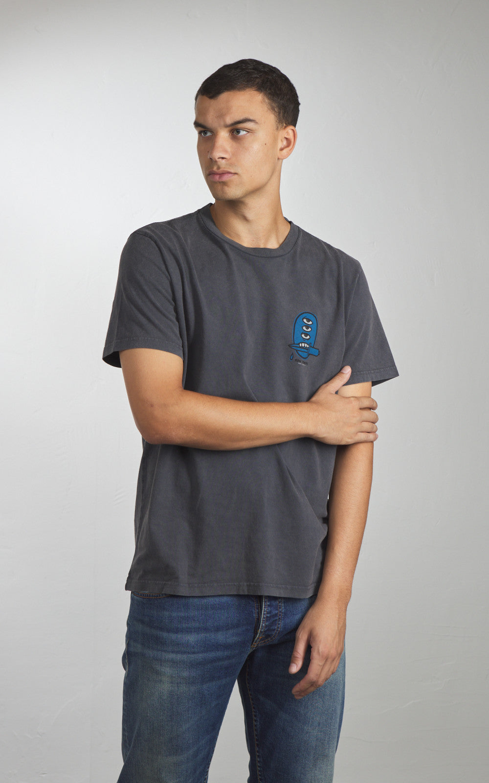 Nudie Jeans Roy Raw Tracks T-Shirt Antracite