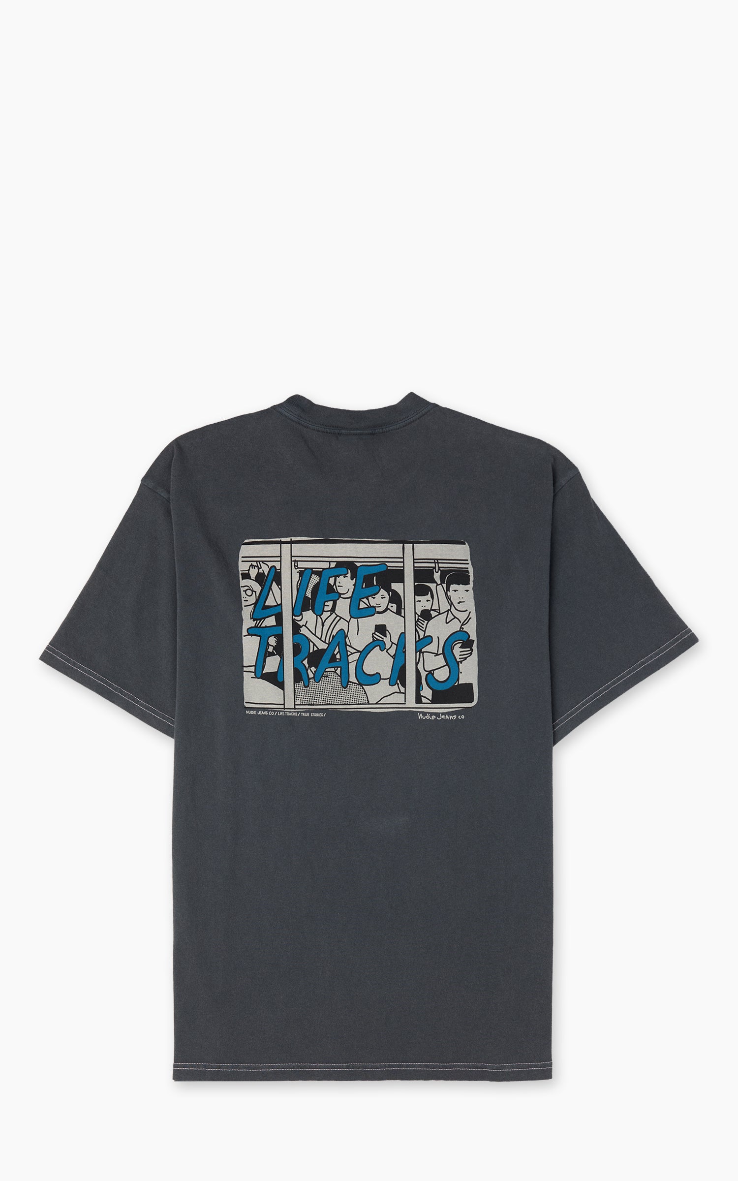 Nudie Jeans Koffe T-Shirt LifeTracks III Antracite