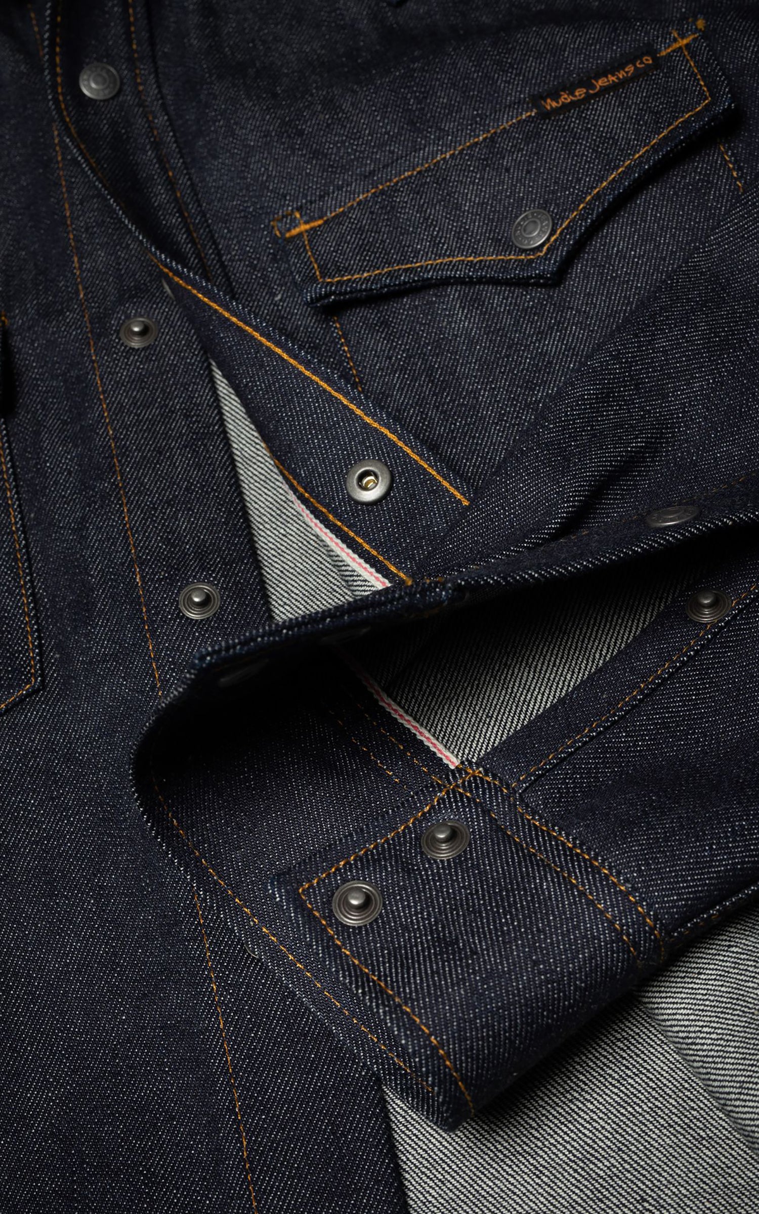 Nudie Jeans George Ace Selvage Denim Shirt Dry Blue