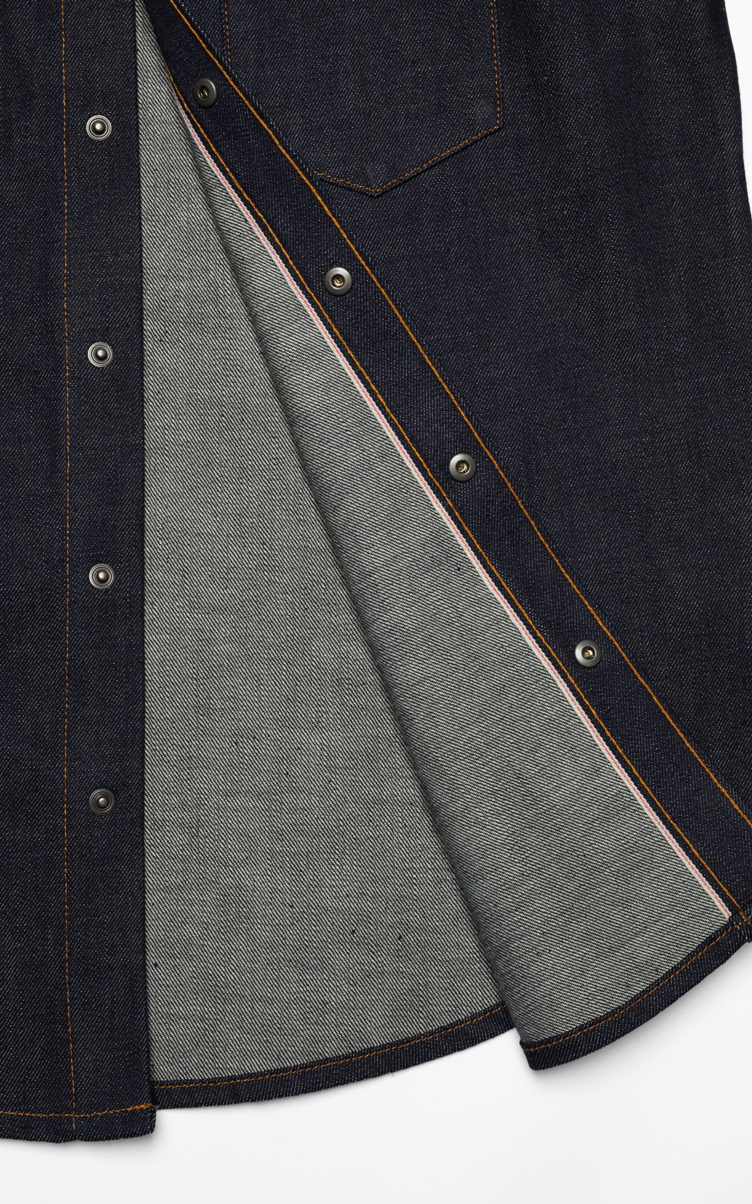 Nudie Jeans George Ace Selvage Denim Shirt Dry Blue