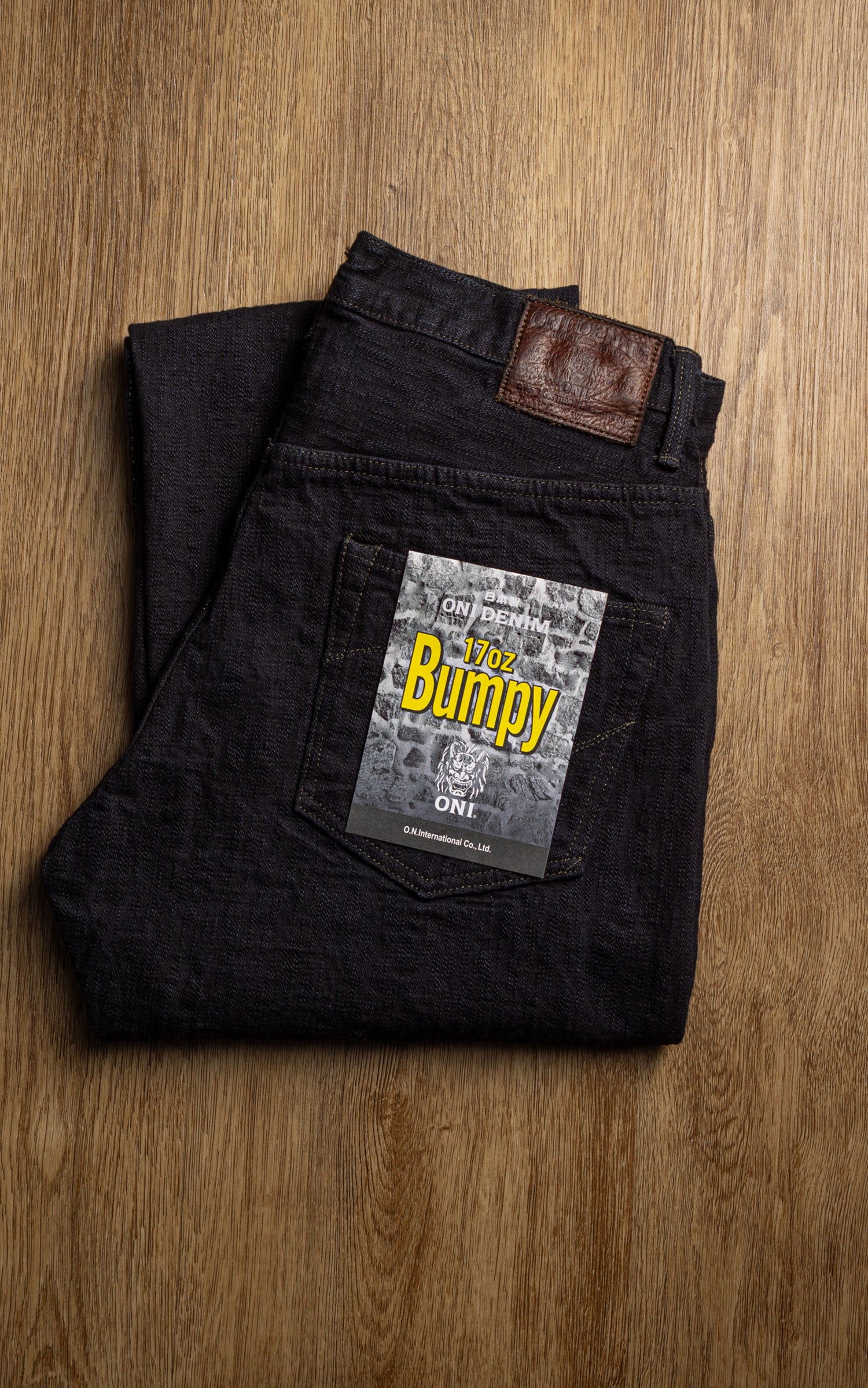 ONI Denim 277-BUMPY Just Right Straight Black (Kuro) 17oz