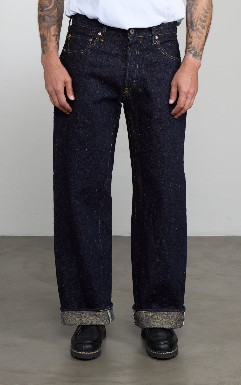 ONI Denim 222-ASPHALT Super Wide Straight Denim Indigo 20oz
