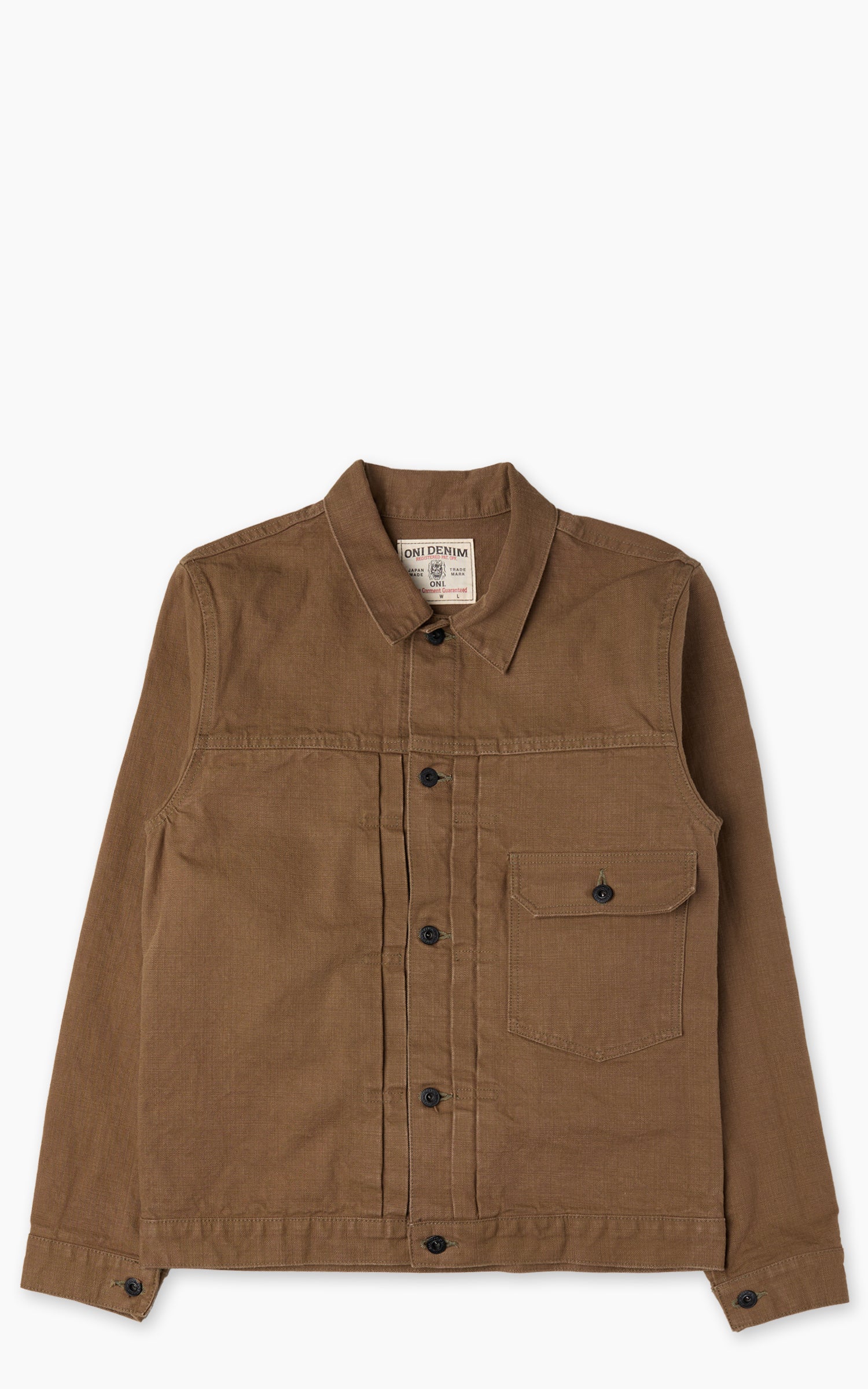 ONI Denim 01507L-HOX-BRK Type I Jacket Sulfur Dyed Heavy Oxford Brown Khaki 13oz