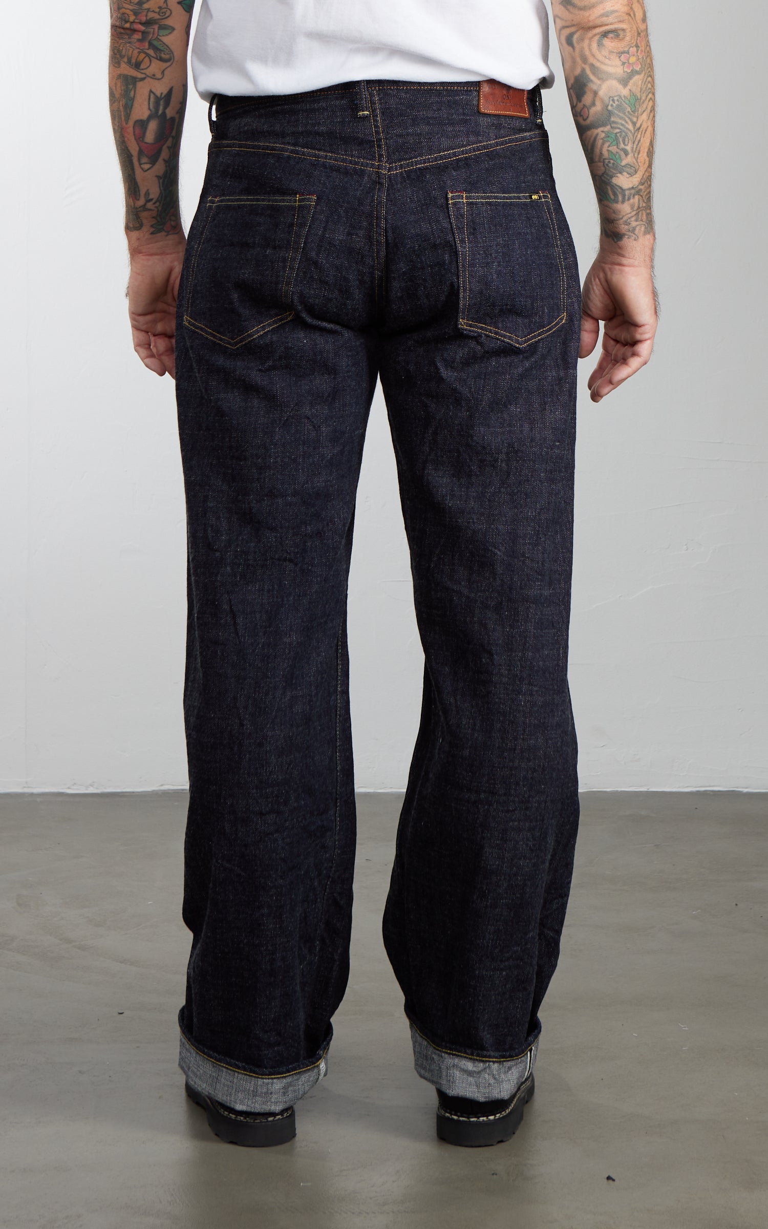 ONI Denim 222-LS13.5 Super Wide Straight Long Slab Denim Indigo 13.5oz
