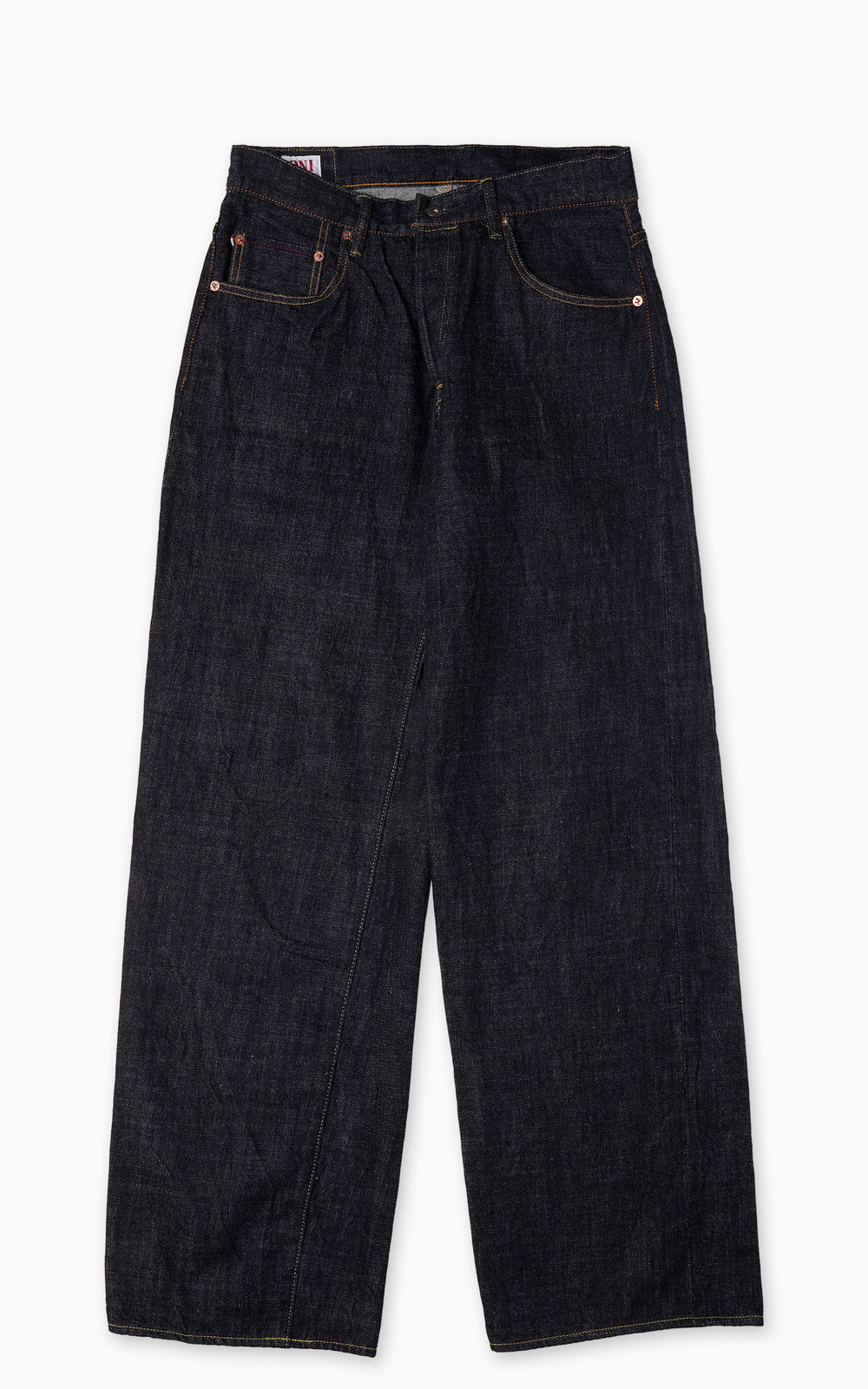 ONI Denim 222-LS13.5 Super Wide Straight Long Slab Denim Indigo 13.5oz